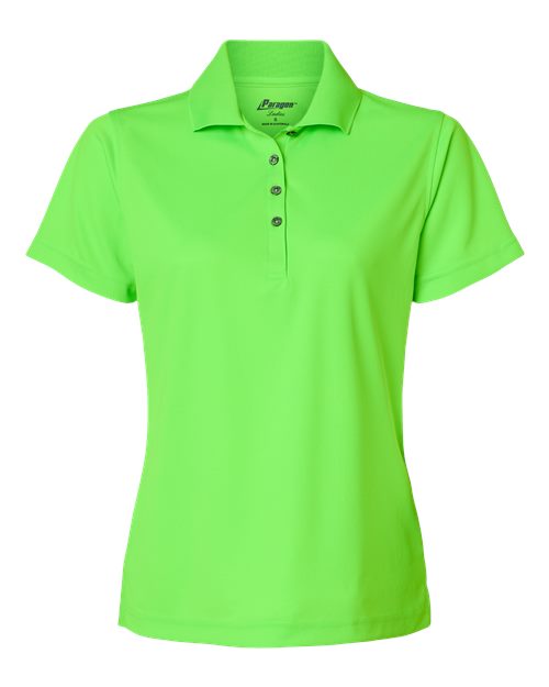 Paragon 104 Women's Saratoga Performance Mini Mesh Polo - Neon Lime