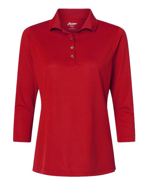 Paragon 120 Women's Lady Palm Three-Quarter Sleeve Polo - Red
