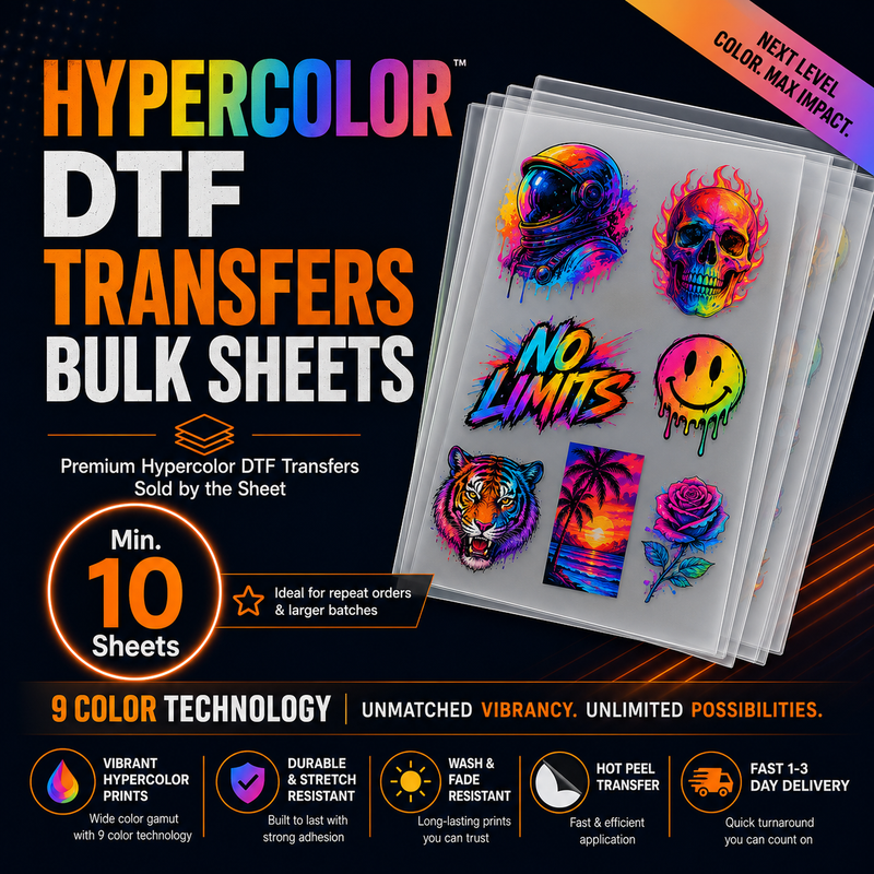 Load image into Gallery viewer, HyperColor DTF Transfers Bulk Sheets
