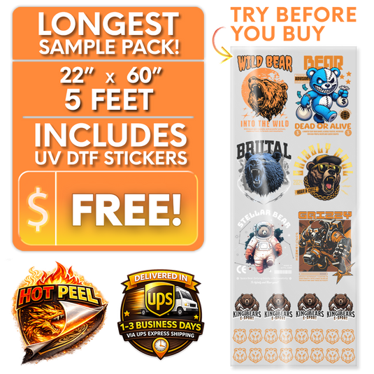 DTF Transfers & UV DTF 3D Stickers Sample Pack