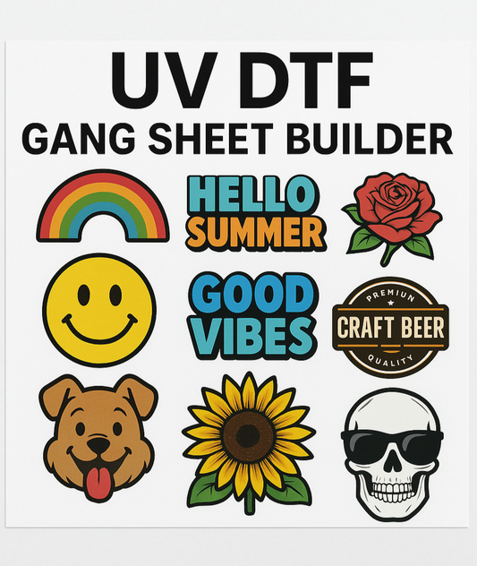 UV DTF 3D Stickers Gang Sheet Builder
