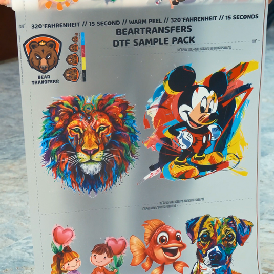 DTF Transfers & UV DTF 3D Stickers Sample Pack
