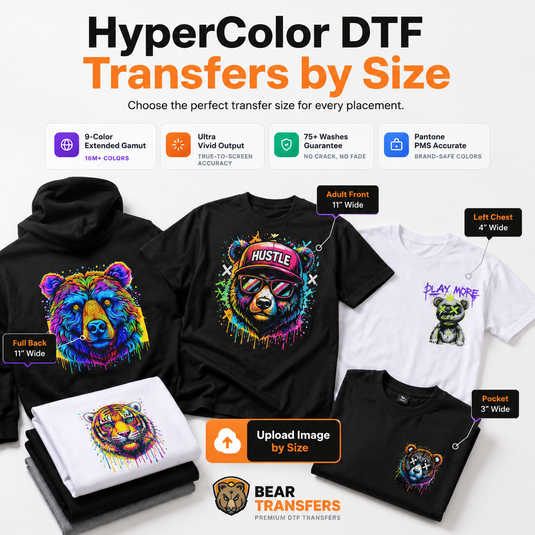 HyperColor DTF Transfers by Size